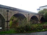 Cartsburn Viaduct looking east. Note the new drainage pipes on the side of the viaduct.<br><br>[Graham Morgan 25/10/2006]