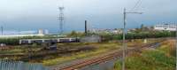 E&G train heading for Glasgow. View looks west with the CGU in the foreground.<br><br>[Ewan Crawford 28/10/2006]