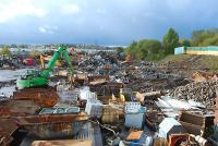 Oh dear. Scrapyard occupies the site of Possil station. There were two through platforms to the right and a bay to the left. View looks west.<br><br>[Ewan Crawford 28/10/2006]