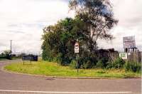 Looking west from the former level crossing at Gargunnock. The goods yard and (still open) sawmill were ahead and the station behind.<br><br>[Ewan Crawford //2003]