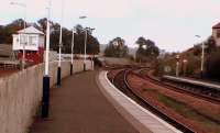 Cupar signal box sits back from north end of the station.<br><br>[Brian Forbes //2006]