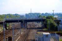 The former Waverley route crossing over the WCML at Kingmoor. Now used for Carlisle Warehousing by Harker. The control cabin to the right was for the Kingmoor Marshalling Yard.<br><br>[Ewan Crawford 27/09/2006]