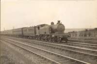 Gourock - Glasgow train approaching Hillington. C.R. 4.6.2T 15350. Summer 1935.<br><br>[G H Robin collection by courtesy of the Mitchell Library, Glasgow //1935]