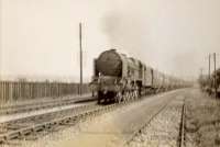 12.10pm St Enoch - St Pancras <i>Royal Scot</i> 6132 approaching Pollokshaws.<br><br>[G H Robin collection by courtesy of the Mitchell Library, Glasgow //1939]