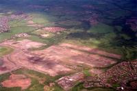 Aerial shot of the obliterated site of the  Ravenscraig Steelworks.<br><br>[Ewan Crawford //]