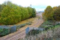 Line into Kincardine powerstation yard. The yard is currently used as a base of assembling track panels. The yard has a new run-round loop at the request of Scottish Power to replace the one removed on the mainline.<br><br>[Ewan Crawford 12/11/2006]