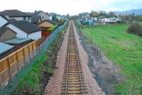 Brucefield, Clackmannan looking west to Alloa. Trackwork still has that newly laid slightly shoogly look.<br><br>[Ewan Crawford 12/11/2006]