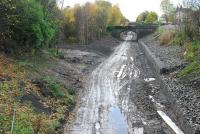 This was the junction for the harbour looking west. The harbour line was to the left but the line being re-opened is straight ahead.<br><br>[Ewan Crawford 12/11/2006]