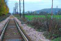 Blackgrange looking west. Trackworkers looking for mushrooms?<br><br>[Ewan Crawford 12/11/2006]