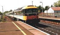 Soon after this shot the Push & pull five coach trains powered by class 47.7s were demoted in favour of the 156 sprinters then the 158 super sprinters and in 2002, class 170 turbostars which are still on the Edinburgh & Glasgow services.<br><br>[Brian Forbes /05/1998]