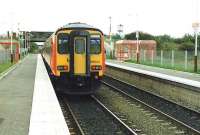 SPTE 156503 for Cumbernauld calls at Stepps a few days after the station opening in 1989.<br><br>[Brian Forbes //1989]