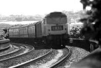 Crossing the Dee Viaduct on the approach to Aberdeen in June 1974.<br><br>[John McIntyre 08/06/1974]