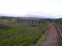 Rannoch Viaduct & Station looking south from northbound sleeper service<br><br>[Paul D Kerr 04/09/2006]