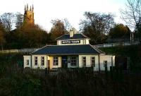 The rebuilt Keith Town station catches the last of the evening sun on 8 November 2006. The tower of St Rufus Kirk stands in the background.<br><br>[John Furnevel 08/11/2006]