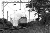 Class 27 with a Glasgow bound WHL train near Cardross in April 1974.<br><br>[John McIntyre /04/1974]