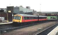 101 twin set pauses at Larbert bound for Glasgow.<br><br>[Brian Forbes //1991]