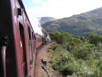 Eastbound near Lochailort. The severe curvature of the track on many parts of the Mallaig extension is clearly evident here. <br><br>[Paul D Kerr 04/09/2006]