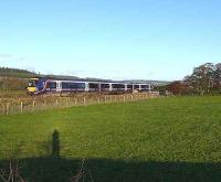Aberdeen- Glasgow Turbostar passing Forteviot.<br><br>[Brian Forbes 21/11/2006]