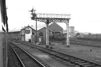 Passing Inverness shed and Loco SB on 09 June 1973.<br><br>[John McIntyre 09/06/1973]