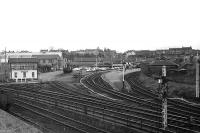 Looking SE towards the station from Longman Road bridge in April 1979. <br><br>[John McIntyre /04/1979]