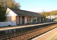 The modern station building on the Inverness bound platform at Huntly in November 2006.<br><br>[John Furnevel 08/11/2006]