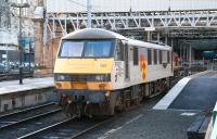 90027, one of the regulars on the Sleeper, stands in the east end loco bay at Waverley on 6 December 2006. The locomotive still carries Railfreight Distribution livery and was a regular on sleeper services at the time [see image 9621].<br><br>[John Furnevel 06/12/2006]