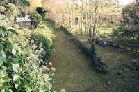 Overgrown platform remains at Drum in November 2006. View east towards Aberdeen.<br><br>[John Furnevel 09/11/2006]