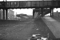 Aberdeen north end demolition in January 1973. Looking back towards the main station from the end of bay platforms 10 and 11.<br><br>[John McIntyre 24/01/1973]