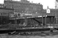 Aberdeen March 1973 - demolition of the northside entrance and walkway - view northwest.<br><br>[John McIntyre 07/03/1973]