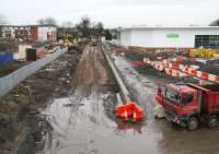 Alloa station - position at 15 December 2006. Note part of the base for the station building is now in place. <br><br>[John Furnevel 15/12/2006]