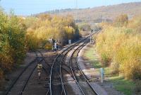 Treeton Junction, eastern entry point to Tinsley Yard. The connection may re-open with the redevelopment of the yard. View from above former station. Treeton North Jnct looks to be taken out.<br><br>[Ewan Crawford 18/11/2006]