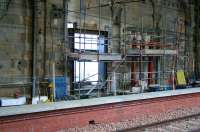 Hole in the wall, December 2006. A doorway being formed in the south wall to provide access between the new Klondyke platform and the stairway on the other side, which will lead to the cross-station walkway.<br><br>[John Furnevel 06/12/2006]