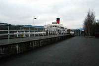 Balloch Pier showing short section of surviving platform and Maid of the Loch.<br><br>[Ewan Crawford 20/12/2006]