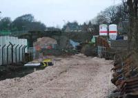 Looking west at the new Alloa station. The bridge is the old waggonway bridge.<br><br>[Ewan Crawford 26/12/2006]