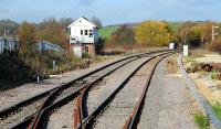 Looking north at the former Creswell Junction from Creswell station. The route off to the left is still in place  but the junction is taken out. This went west to Barrow Hill.<br><br>[Ewan Crawford 21/11/2006]