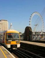 Looking south from Charing Cross in 2003 with the London Eye and the Shell building across the Thames.<br><br>[Ian Dinmore //2003]