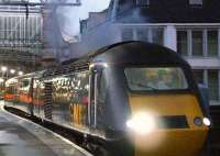 43116 moving off from Platform 1, Glasgow Central.<br><br>[Graham Morgan 30/12/2006]