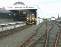 A train for Glasgow Central stands at Stranraer Harbour in August 2003.<br><br>[John Furnevel 17/08/2003]