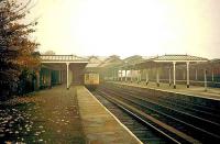 A DMU for Leeds stands amongst the autumn leaves at Ilkley.<br><br>[Ian Dinmore //]