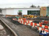 Work in progress at Alloa on 8 January 2007, with the foundations for the new station building now in place.<br><br>[John Furnevel 08/01/2007]