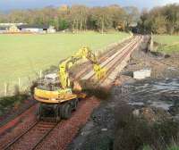 A Hydrex roadrail machine stops for a quick snack on 8 January just north of Kincardine.<br><br>[John Furnevel 8/01/2007]