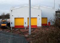 The new sheds (and freshly painted doors) at Haymarket MPD on 7 January 2007.<br><br>[John Furnevel 07/01/2007]