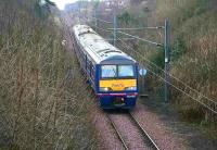 Train from Waverley runs down the hill into North Berwick terminus on 27 December.<br><br>[John Furnevel /12/2006]