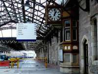 Looking north at the bay window of the former Perth Down Centre signal box. The clock is very famous.<br><br>[Brian Forbes 14/01/2007]