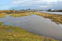 Site of the large Rothesay Dock marshalling yard. The dock was used in connection with the Lanarkshire iron and steelworks handling iron ore imports and strip coil exports. It was eclipsed by Hunterston and was briefly used for coal for Kincardine PS.<br><br>[Ewan Crawford 09/01/2006]