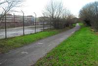 Looking west to the junction. To the left were sidings for Yarrows Shipyard. Also to the left was the end of the Clydeside Tramway.<br><br>[Ewan Crawford 09/01/2006]
