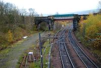 Skipton looking east. The bridge over the top carries the cut back Grassington branch which serves Rylstone.<br><br>[Ewan Crawford 21/11/2006]