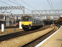 A class 150 departs Crewe for Nottingham in August 1990. <br><br>[John McIntyre 25/08/1990]