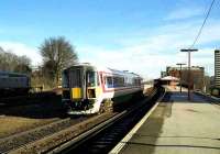 A Waterloo - Bournemouth service heads west at Basingstoke on 26 January 1990.<br><br>[John McIntyre 26/01/1990]