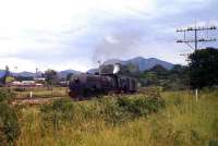 A Beyer-Garratt of Mozambique Railways leaves Umtali in the former Southern Rhodesia in February 1980.<br><br>[John McIntyre /02/1980]
